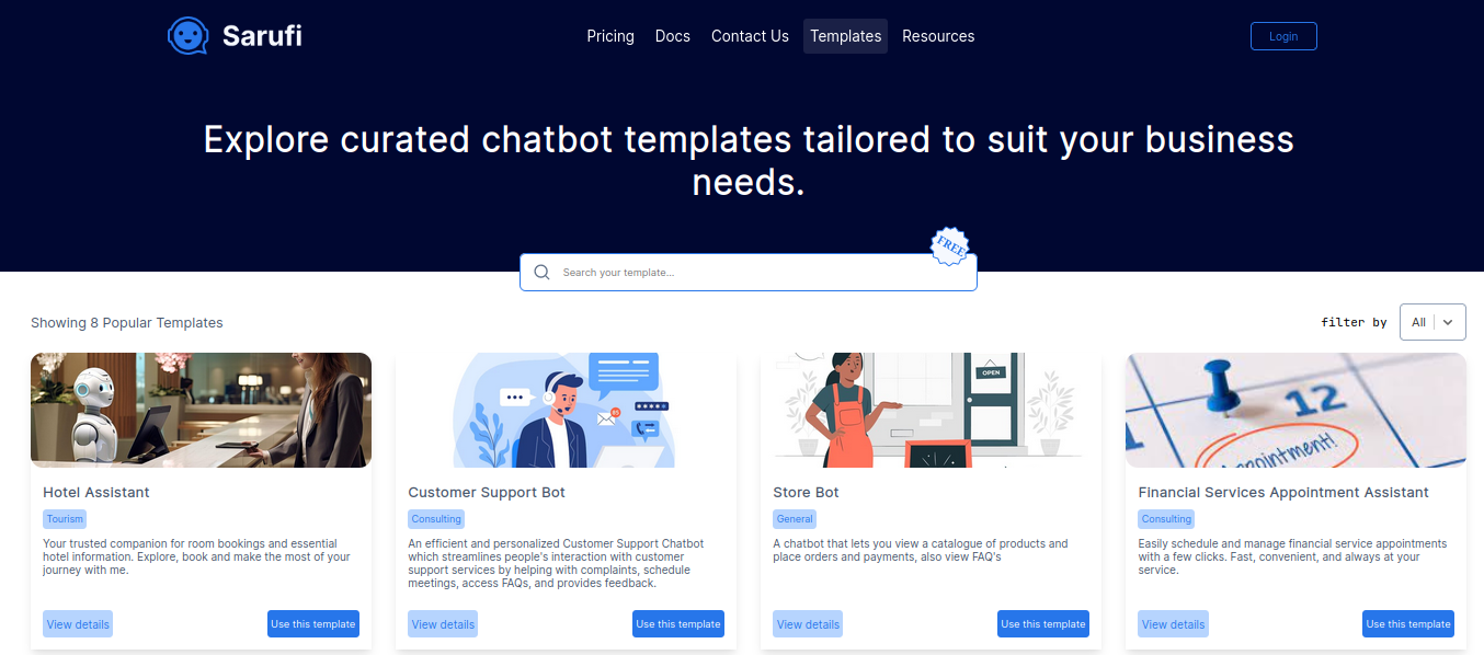 Sarufi chatbot Templates